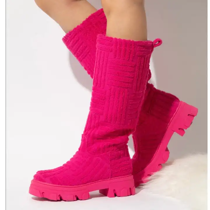 

2022 new women's luxury women's boots stiletto boots pointed toe over-the-knee boots elastic cloth boots winter boots women