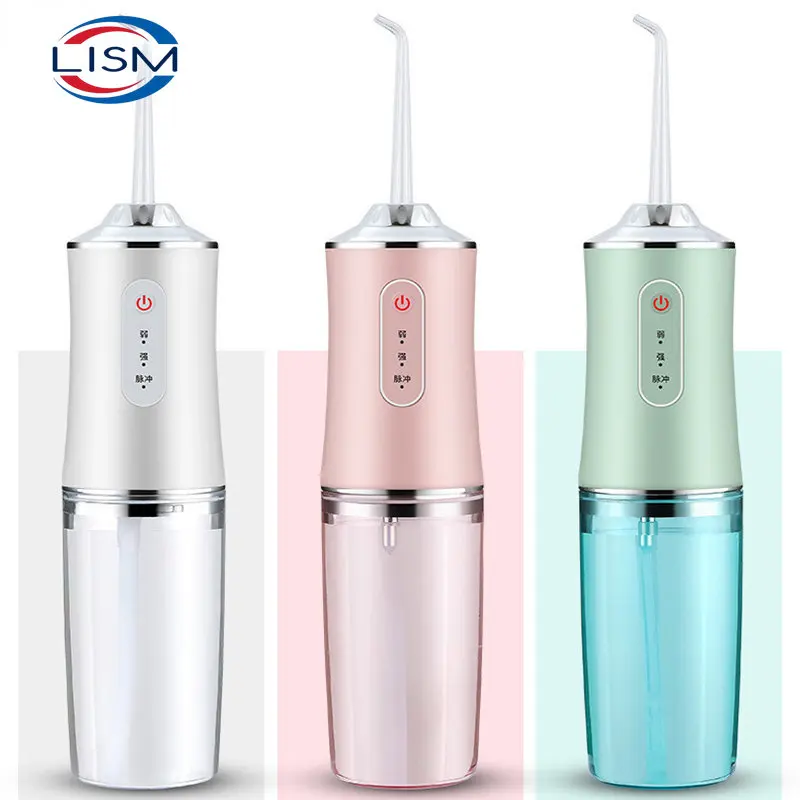 Oral Irrigator Dental Water Jet For Teeth USB Rechargeable Portable Water Flosser 4 Nozzles 200ML Waterproof IPX7 Tooth Cleaner