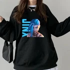 Толстовки с аниме Arcane Jinx для мужчин и женщин, весна-осень, толстовка с мультяшным принтом в стиле Харадзюку, пуловеры с принтом Arcane Netflix, женские свитера