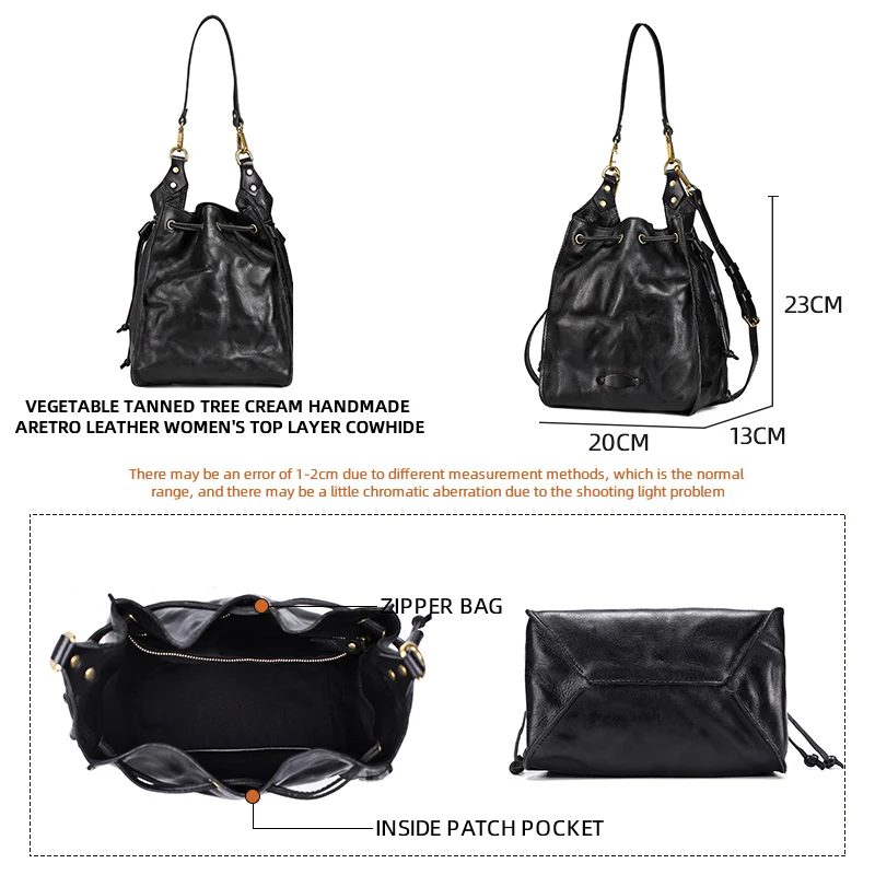 Женская сумка на плечо ANGENGRUI кожаная сумка-мешок в винтажном стиле через |