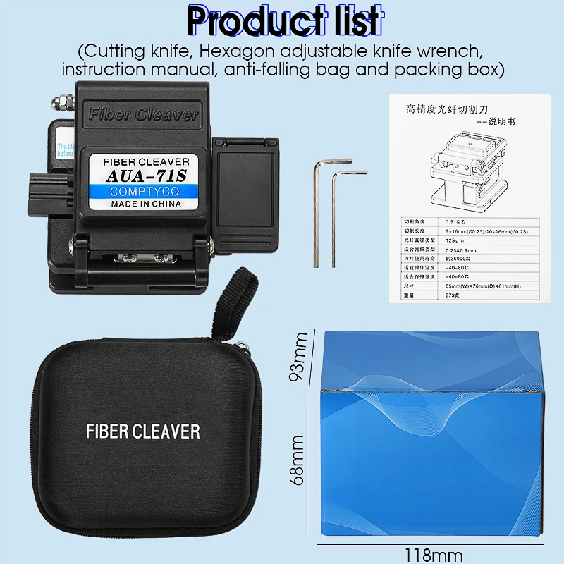 FC-6S AUA-6S/61S/7S/71S FTTH Tool Fiber Cleaver Optical Fiber Cutting Knife Fiber Optic Cutter Cold Contection Dedicated Metal