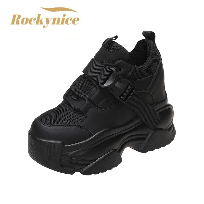 Trainers Platform Shoes 9.5cm Hidden Heels Outdoor Sport Dad Shoes Breathable New Chunky Casual Shoes