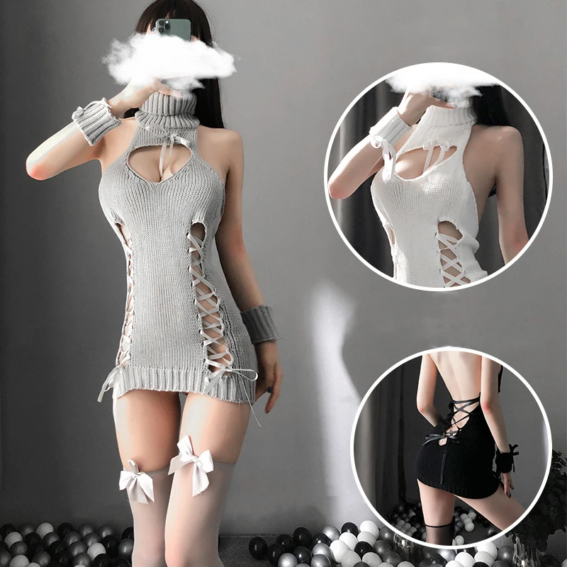 Женские свитера SYTYCLHABROU Virgin Killer черные из полиэстера