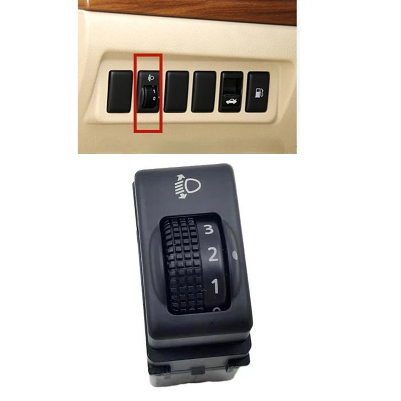 

Car Headlight Adjustment Switch Light Button For Nissan Tiida Qashqai Teana Sylphy X-Trail LIVINA GENISS 06-11