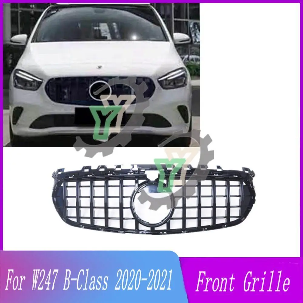 Черно-серебряный передний бампер panamerica GT решетка Алмазный Стиль для Mercedes Benz B Class