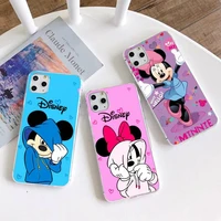 disney cartoon mickey and minnie mouse phone case for iphone 13 12 11 pro mini xs max 8 7 plus x se 2020 xr silicone soft cover