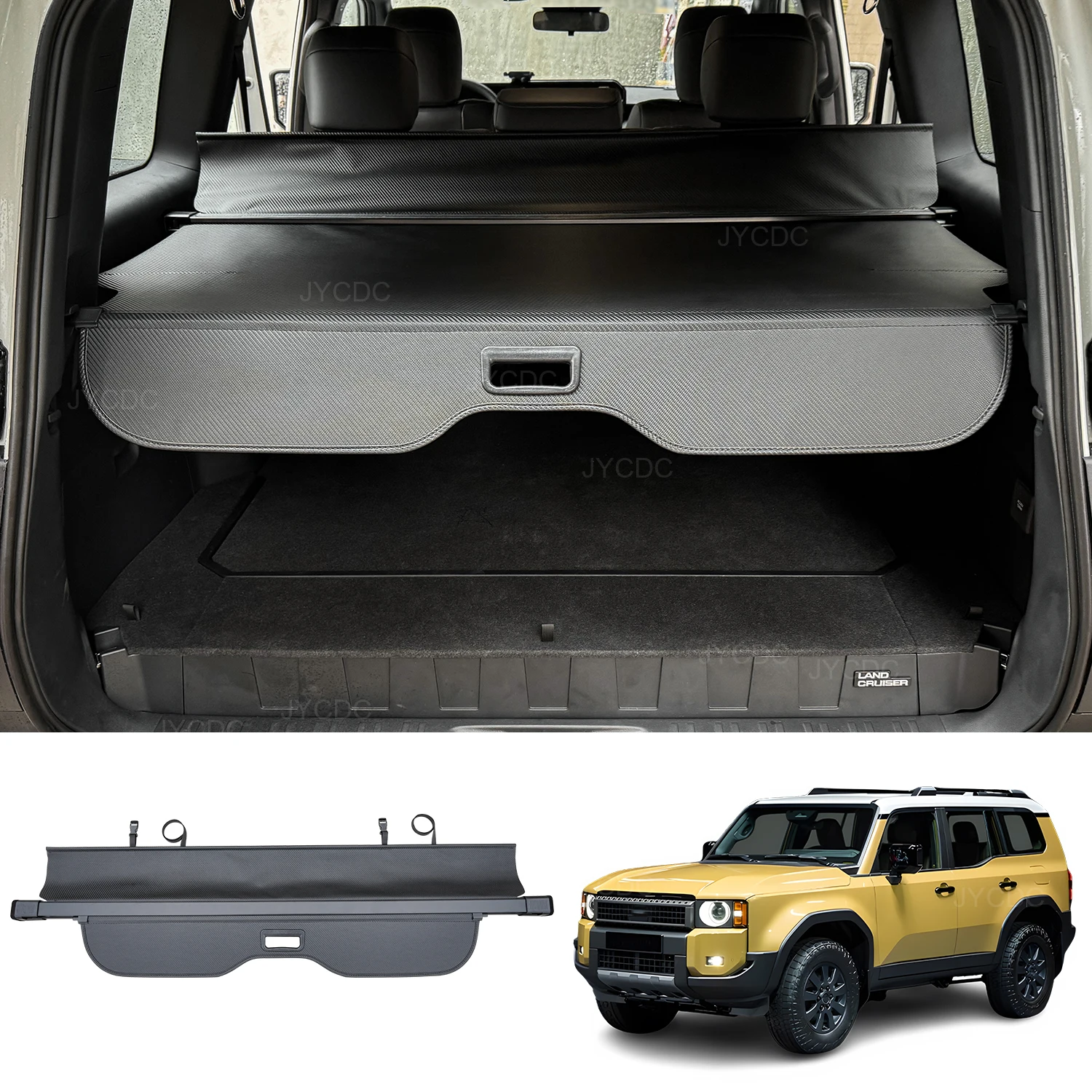 JYCDC для 2024 Toyota Land Cruiser 250 1958 Prado Lc250 Защитная крышка багажника выдвижная задняя