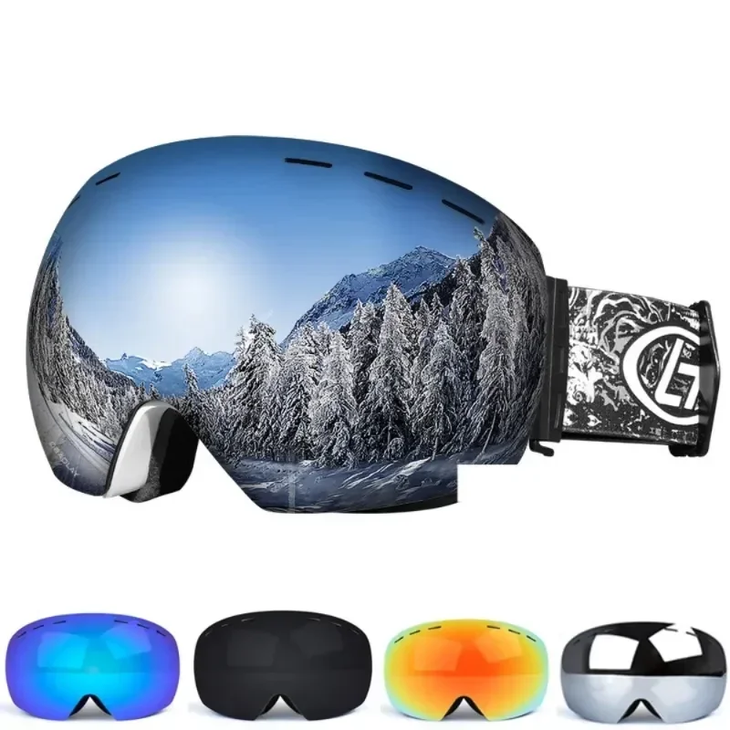 

Лыжные очки, лыжная маска, съемные двухслойные линзы, противотуманные очки UV400 для катания на лыжах и сноуборде, искусственные мужские и женские очки для снега
