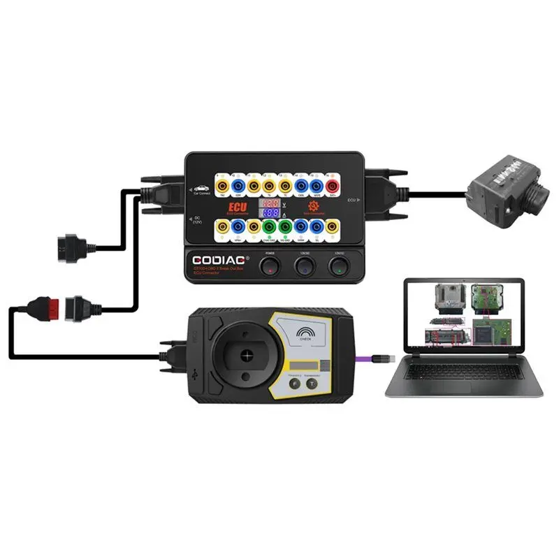 Фото GODIAG GT100+ OBDII Breakout Box: Коннектор для ЭБУ с поддержкой CANBUS и отображением электронного тока, вилка стандарта США №4