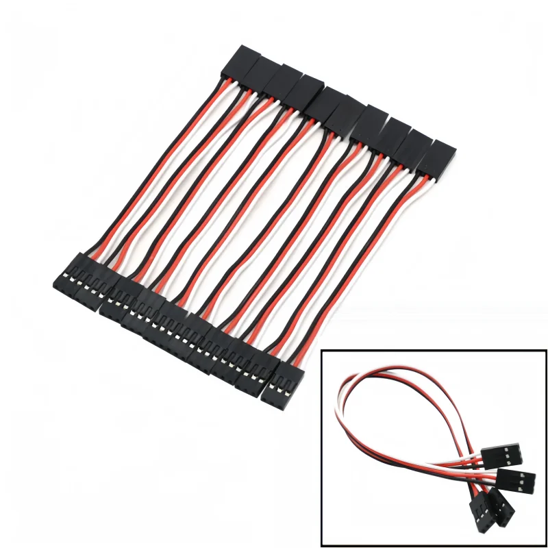 10 шт. 100 мм 150 200 300 500 сервоудлинитель штекер-штекер для JR вилки кабель см