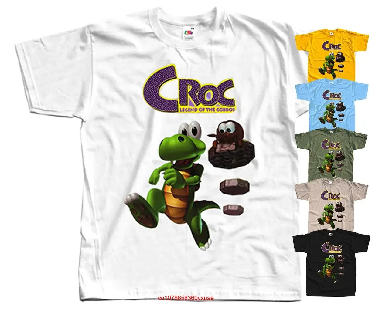Футболка для компьютерной игры Croc Legend of the Gobbos желтая оливковая все размеры S 5XL