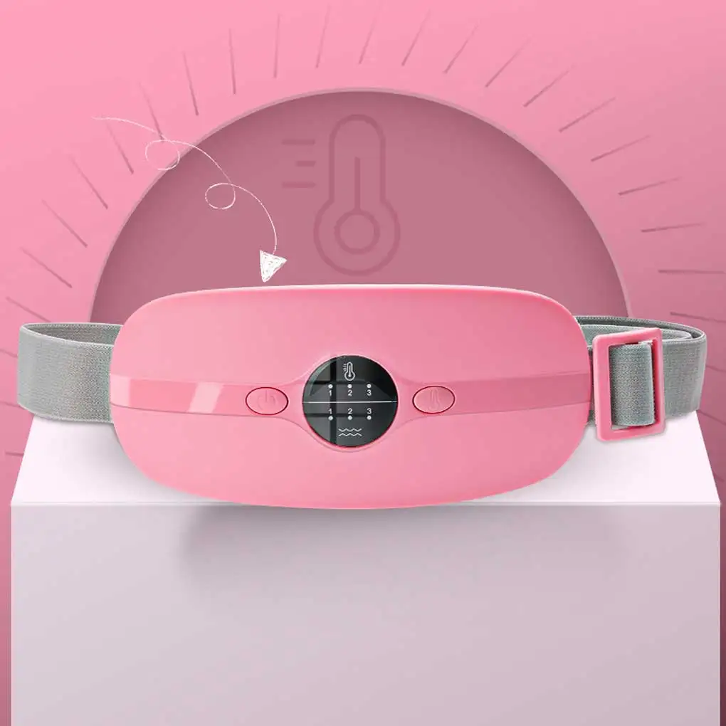 

Home Office Hotel Women Menstrual Abdominal Heated Waist Belt Adjustable 3 Modes Electric Vibration Massager Waistband
