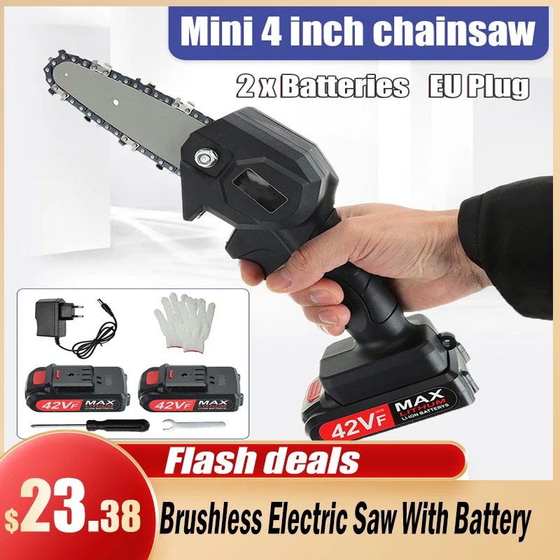 

550W Mini Electric Saw For Woodworking Garden Tools Chain Saws Wood Cutters Portable Mini Brushed Electric Chain Saw