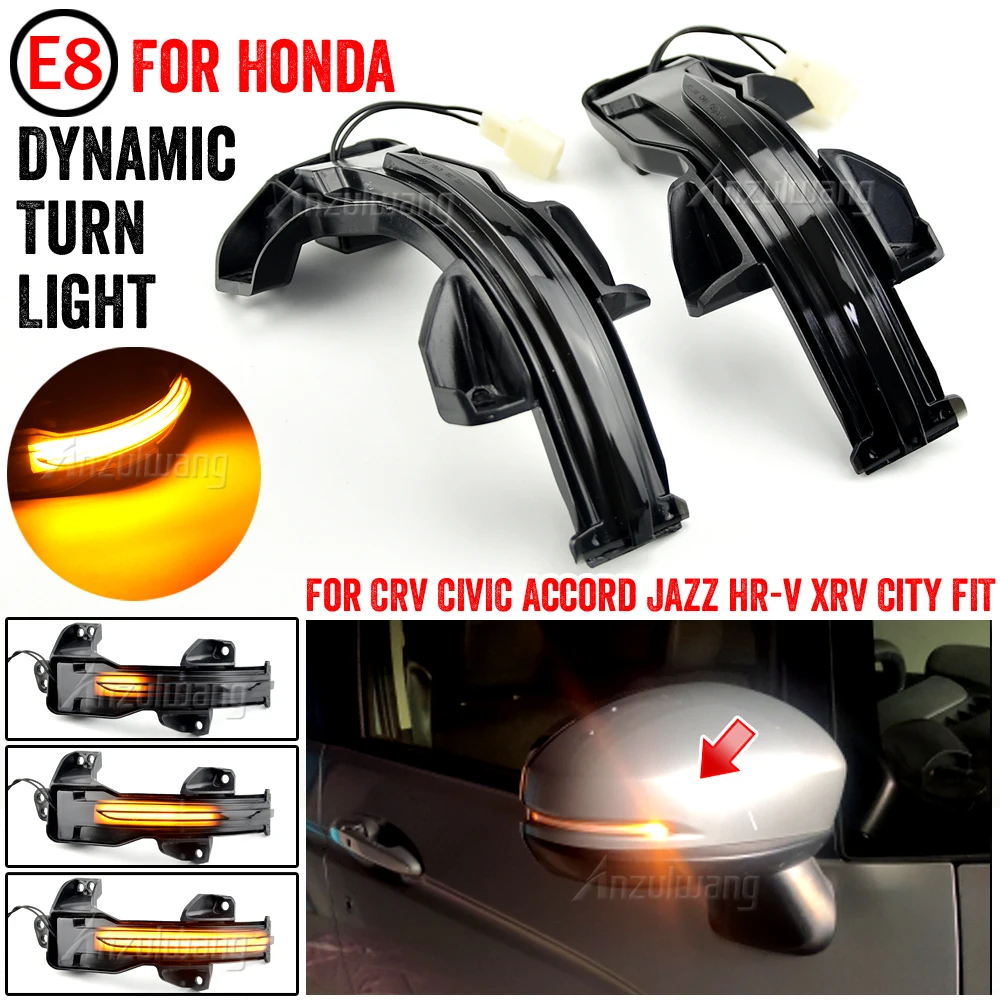 

2pcs Dynamic Blinker For Honda CRV C-RV CR-V 2012-2021 Accord 9th 2013-2017 LED Turn Signal flowing Mirror light Arrow lamps