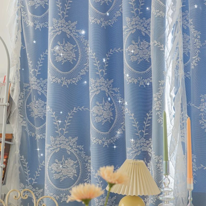 Французские винтажные двойные светонепроницаемые оконные шторы для общежития
