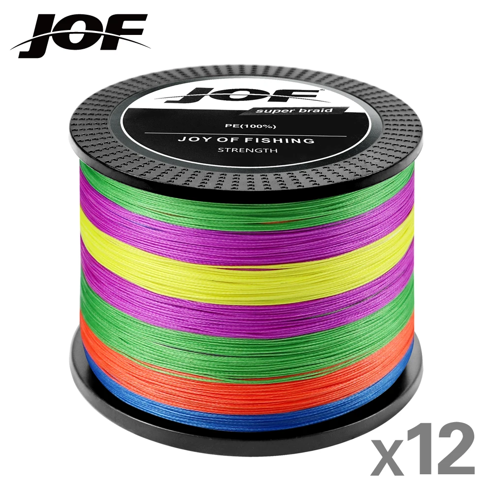 

JOF 1000M 500M 300M 100M Japanese X12 Braided Fishing Line Fast Water Cutting Super Wear-Resistant Fishing Line Sea Fishing Tool
