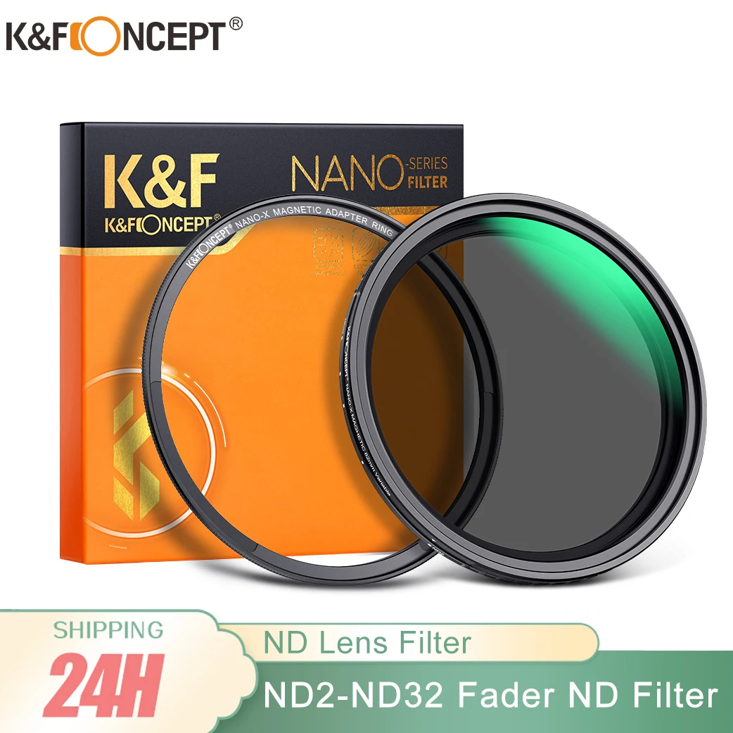 

K&F Concept ND2-ND32 Fader ND Filter Lens Magnetic Neutral Density Variable Multiple Layer Coated 49mm 52mm 58mm 62mm 67mm 77mm