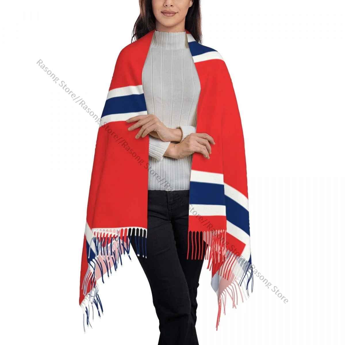 Шарф с кисточками большой размер 196*68 см зимняя теплая шаль из пашмины буфанда