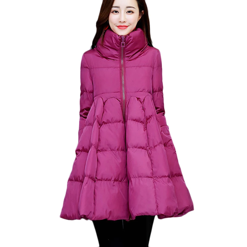 Winter New Fashion Down Cotton Jacket Cloak Padded Outerwear Thick Warm Quilted Jacket Women's Long Casual Parka Overcoat 3XL