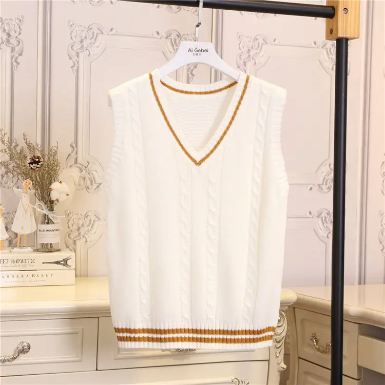 Женский свитер жилет пуловер осенне-зимние свободные свитера с V-образным