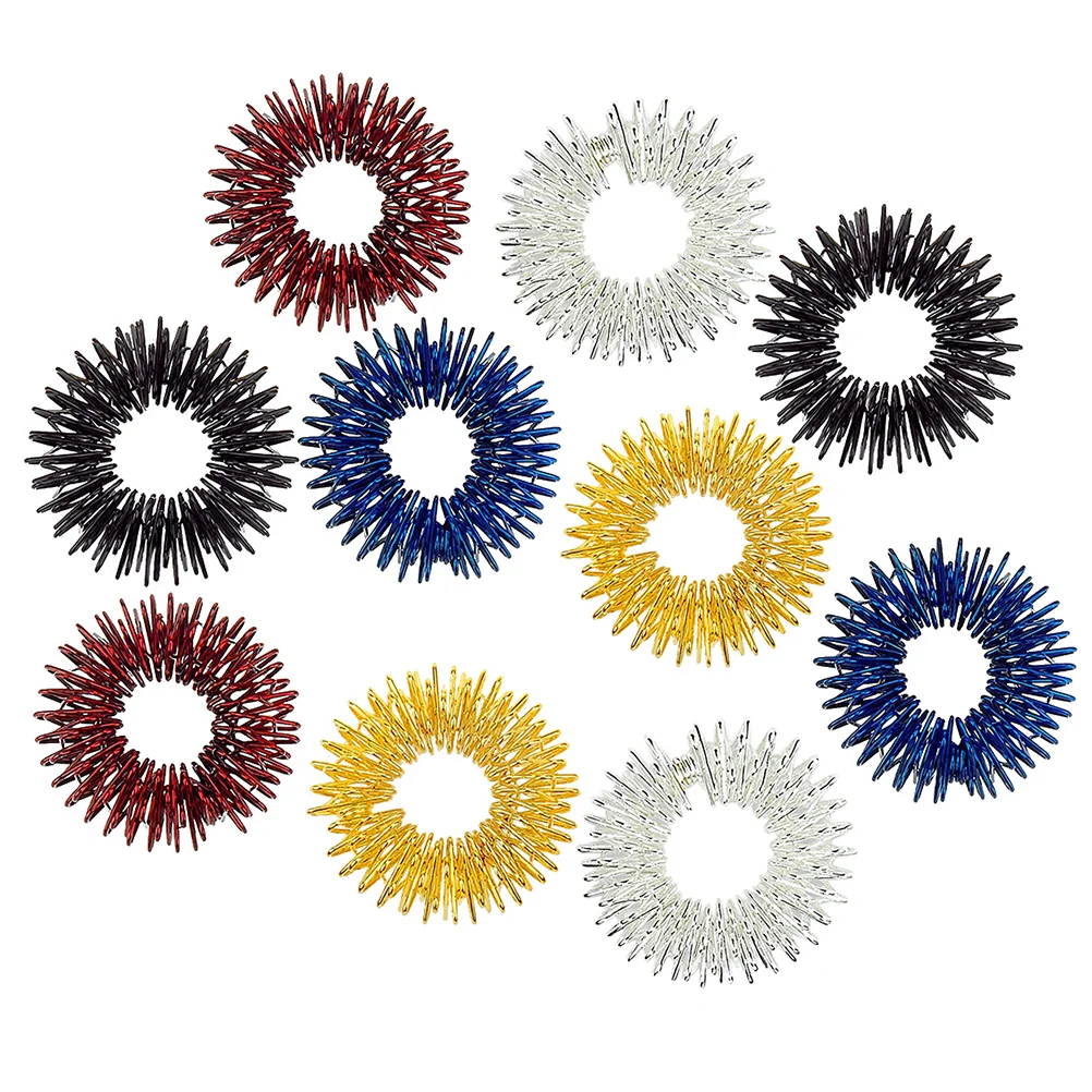 

12Pcs Juguetes Adultoss Finger Steel Acupuncture Massager for Joint Relieve Fatigue (4PCS Silver Golden Black Blue Red for