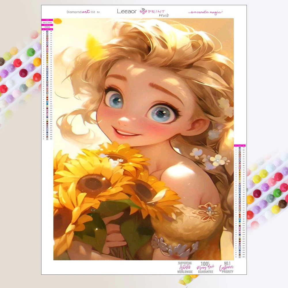 

Disney Cartoon Diamond Painting Kits Sunflower Rapunzel Rhinestone Cross Stitch Mosaic Embroidery Art Picture Home Decor Crafts