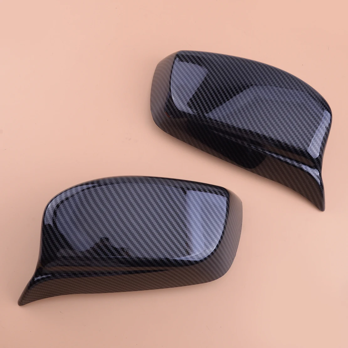

1 Pair Carbon Fiber Style Car Rear View Side Door Wing Mirror Cap fit for BMW E60 E61 E63 E64 2003-2008 51167078359 51167078360