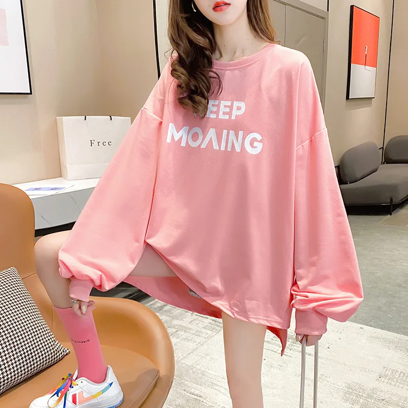 

2022 New Spring Autumn Simple Solid Color Casual Loose Thin Round Neck Sweater Korean Lazy Style Stretch Women Top Free Shipping