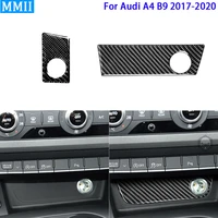 rrx for audi a4 b9 2017 2020 car start stop switch panel cigarette lighter cover real carbon fiber decor trim auto accessories
