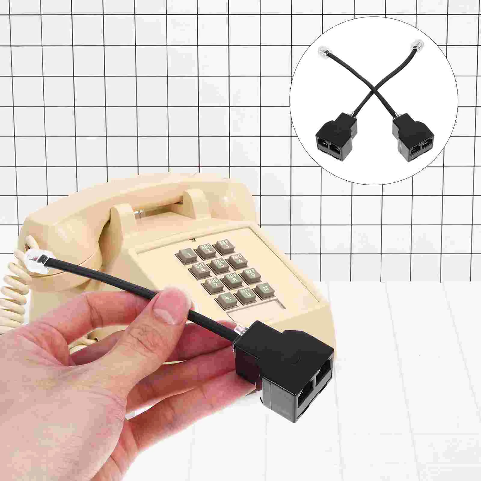 2 шт. RJ11 телефонный разветвитель RJ14 4-ядерный кабель адаптер 6P4C съемный линейный