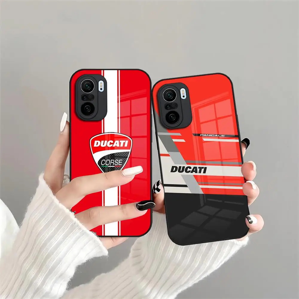 Фото Чехол для телефона с логотипом мотоцикла DucatiES для Xiaomi POCO X7 X6 M7 M6 M5 M4 F7 F6 F4 F5 X5 X4 Pro GT, чехол из закаленного стекла №1