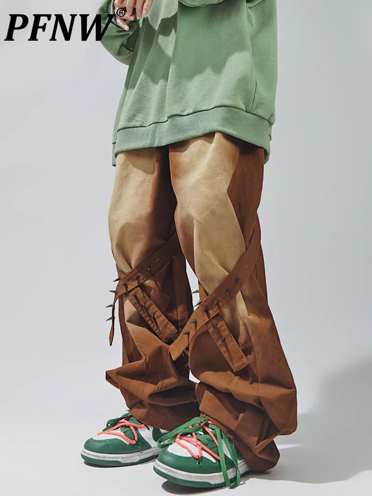 

Прямые джинсовые брюки PFNW в стиле ретро с эффектом потертости