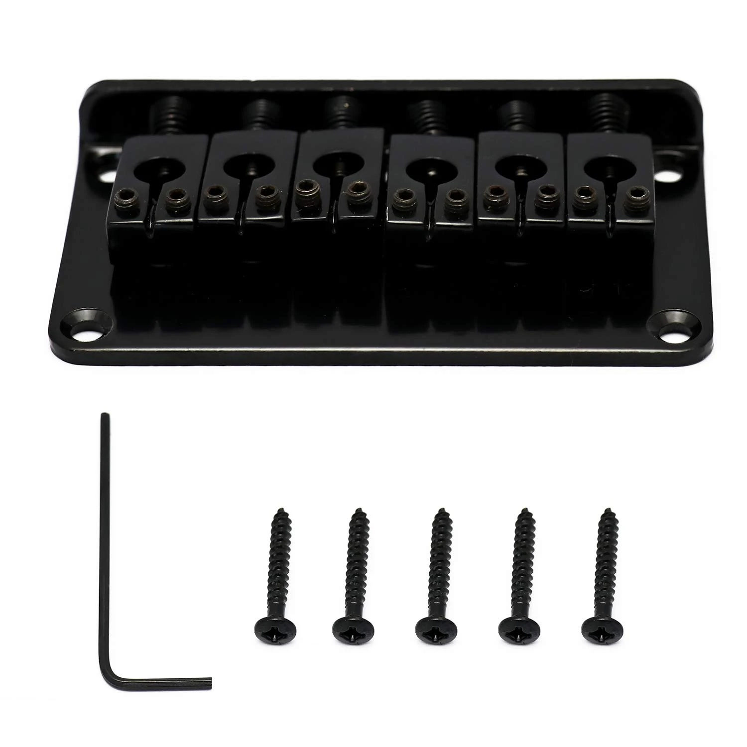 

Balck Chrome Guitar Bridge Saddles for Hardtail Strat Tele Electric Guitar Parts Replacement Guitar Accessories