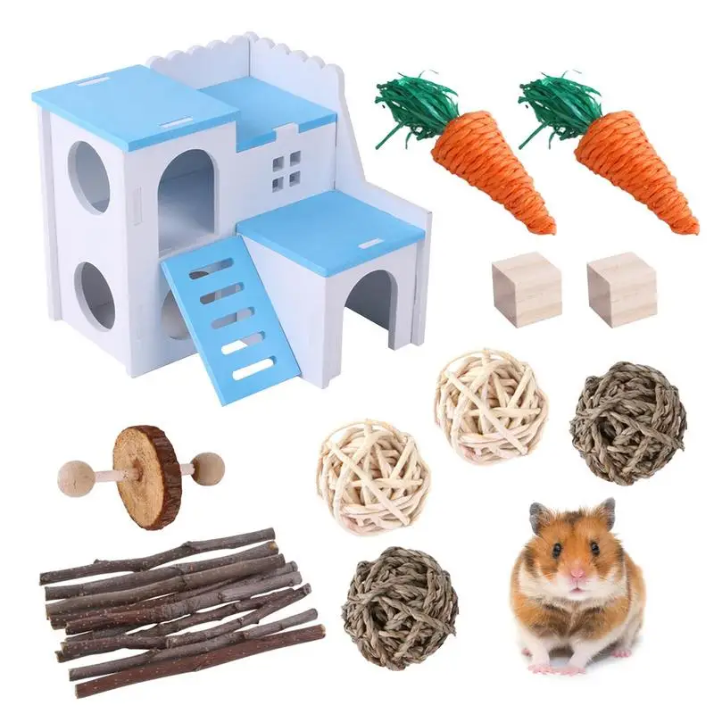 

Hamster Toys Chinchilla Chew Toy Reusable Bunny Teeth Care Molar Toys Chewing Treats Balls For Hamster Chinchilla Guinea Pig