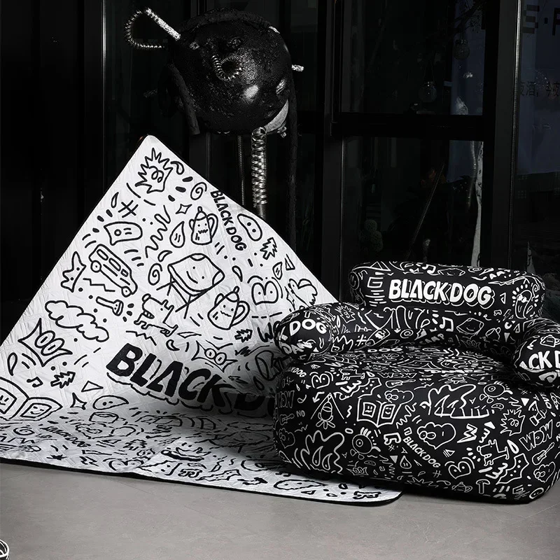 Черный ковер для пикника собак водонепроницаемый коврик улицы большой пляжный