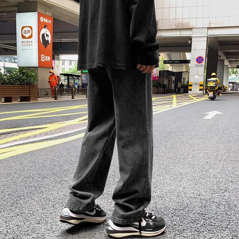 2022 Blue Black Baggy Jeans Men Fashion Casual Straight Jeans Men Streetwear Hip Hop Loose Denim Pants Mens Trousers M-2XL