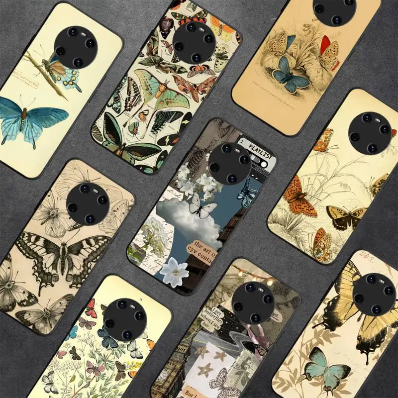 

Retro butterfly Phone Case for Huawei Y 6 9 7 5 8s prime 2019 2018 enjoy 7 plus