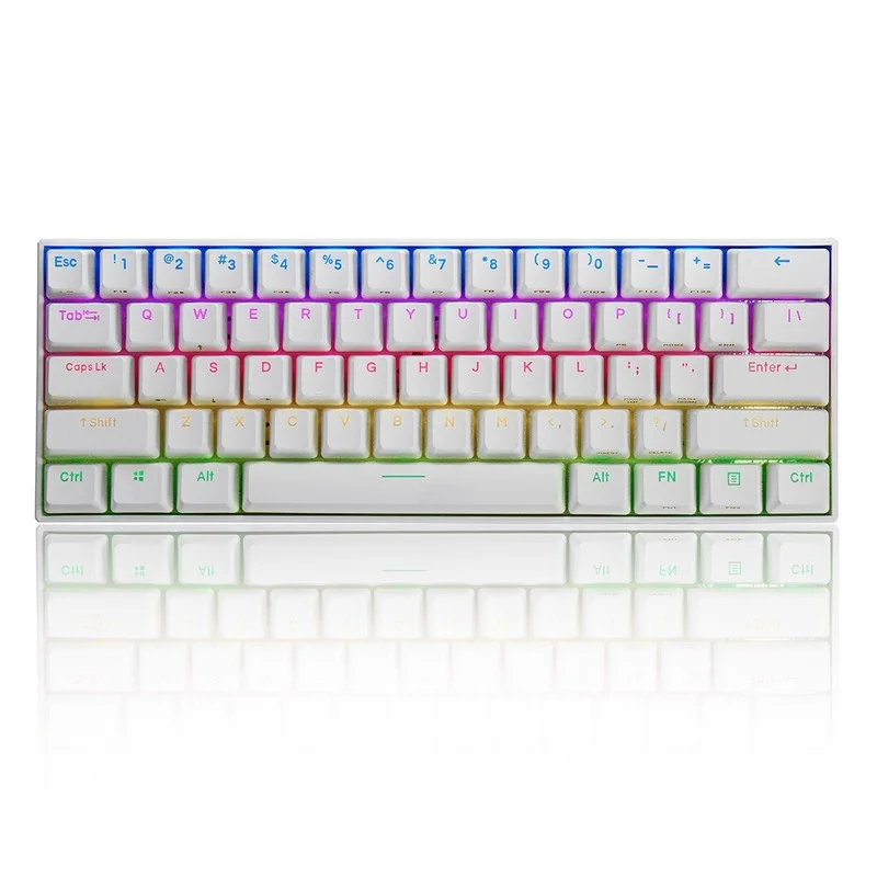 

Mechanical Keyboard bluetooth 5.0 Type-C Outemu Switch PBT Double Shot Keycap RGB White Case Gaming Keyboard