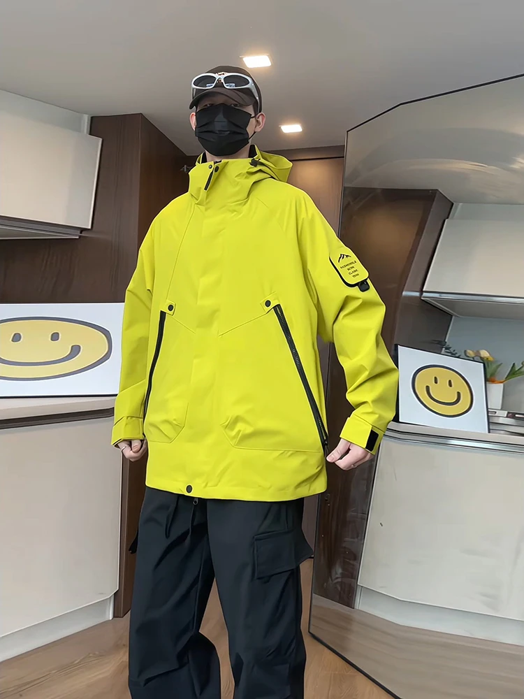 Dopamine Outdoor Jacket Men's Spring and Autumn Storm Waterproof Mountaineering Outerwear Functional Sle American Cargo