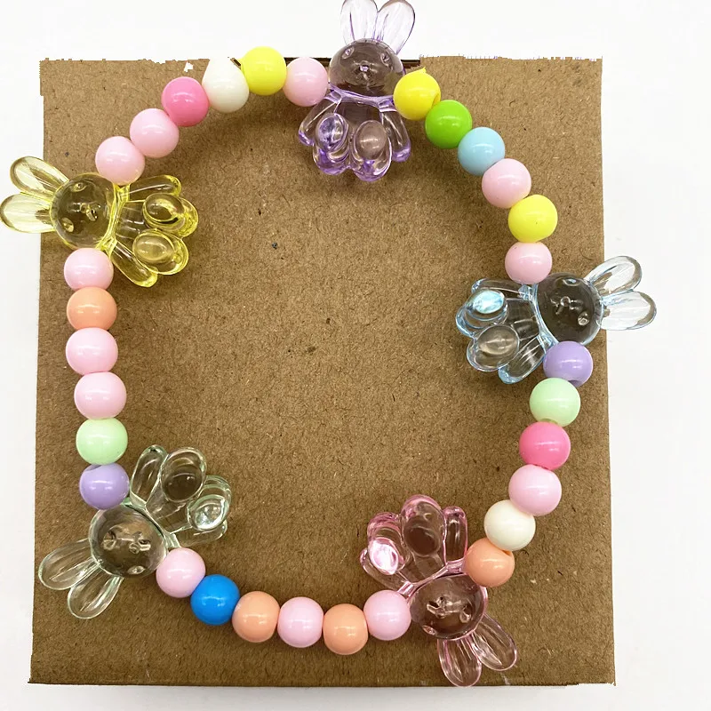 Новинка 10 акриловых разноцветных матовых прозрачных медвежат Радуга кролик