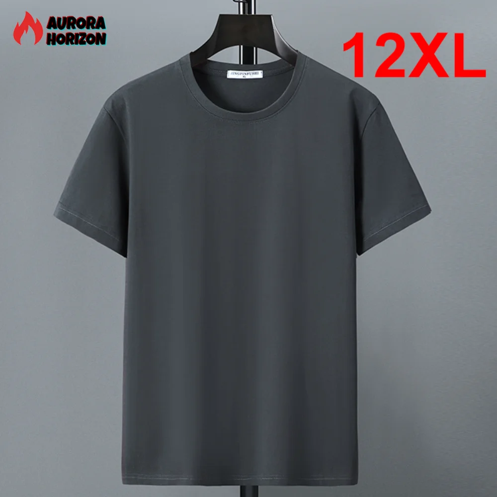 

AuroraHorizon Новый 10XL Плюс Размер Футболка Лето Хлопок Мужчины С Коротким Рукавом Tshirt Случайные Топы Тис Мужской Сплошной Цвет Рубашка Crewneck