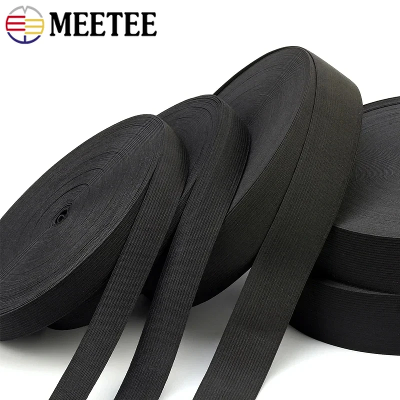 

10 м Meetee 20-50 мм нейлоновая эластичная лента черная белая резинка одежда Брюки Обувь бюстгальтер весенний ленточный ремешок Швейные аксессуары