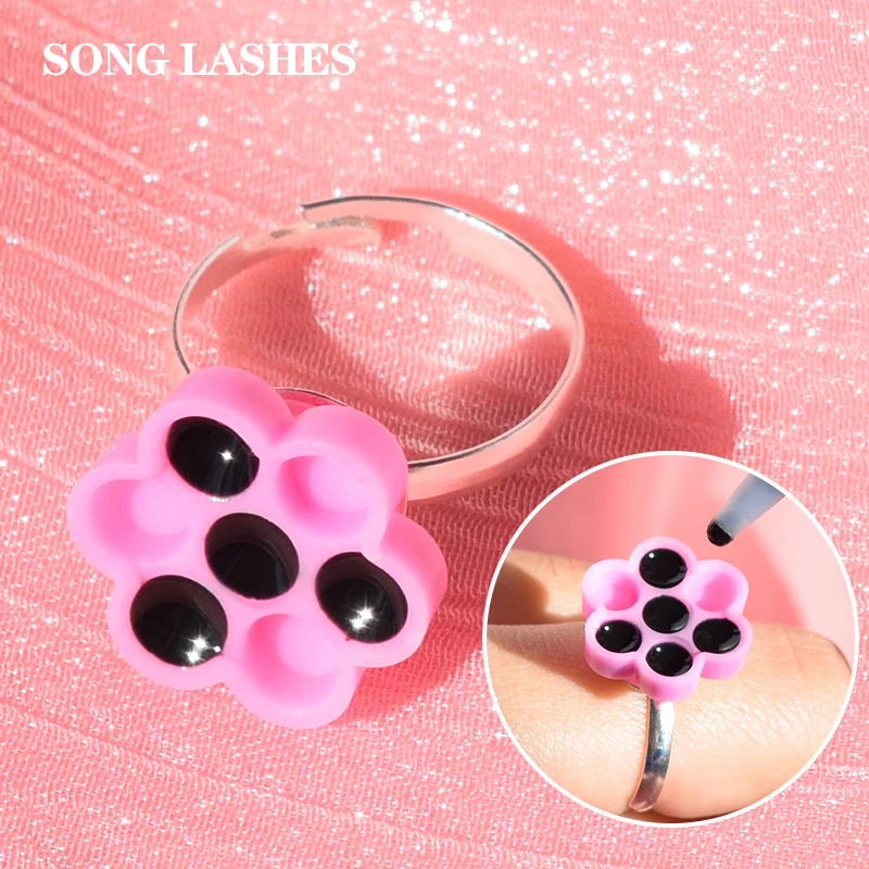 

Song Lash Plum Beauty Eyelash Extension Cup Dip Glue Ring Holder Pink Delay Cup Set Group Grafting Eyelash Makeup Tool
