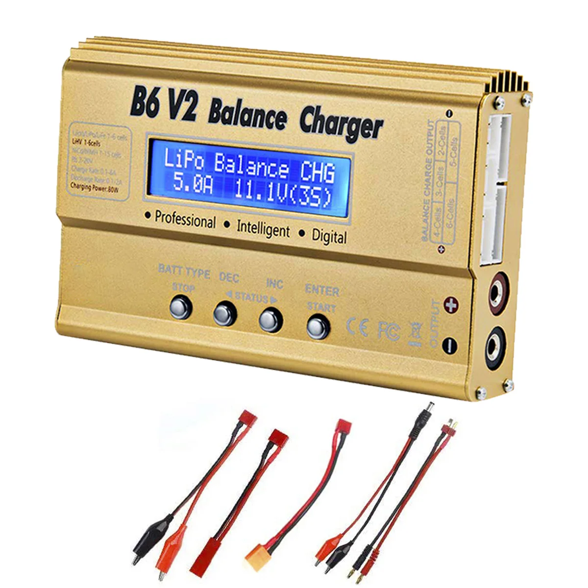 

iMAX B6 V2 Зарядное устройство 80 Вт Gold для Lipo NiMh Li-ion Ni-Cd Цифровое зарядное устройство Lipro Balance Разрядное устройство Адаптер переменного тока 15 В 6 А