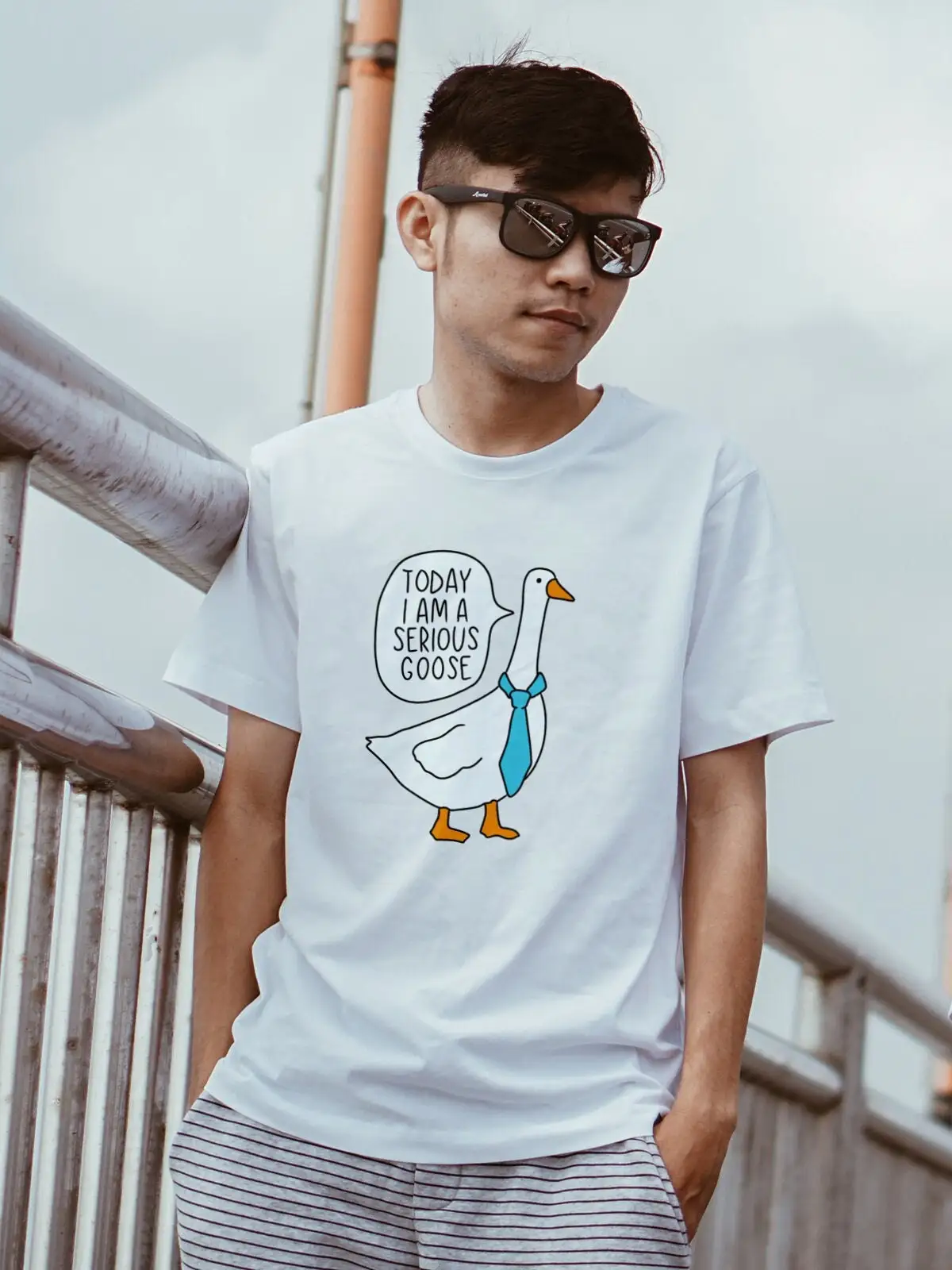Забавная футболка Серious Goose с глубоким верхом Geese Owner FunniesT Duck Heavyweight круглым