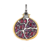 electroplated gold mythical garnet pendant artificial inlaid zircon pendant necklace pendant