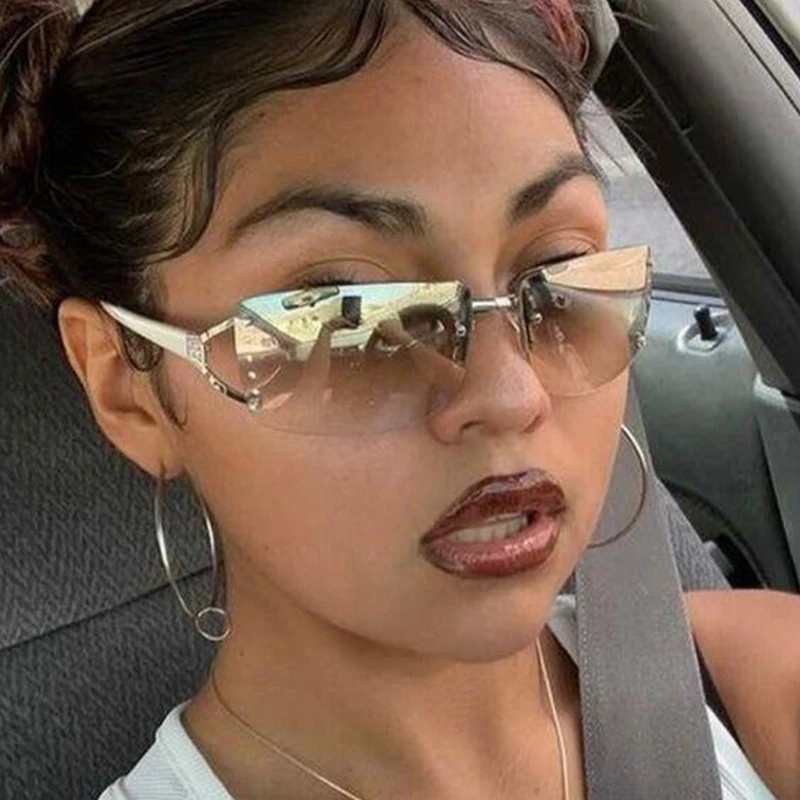 

2000'S Retro Gradient Sunglasses Women Luxury Oversized Sun Glasses UV400 2022 Ladies New Fashion Eyewear Hip Hop Shades