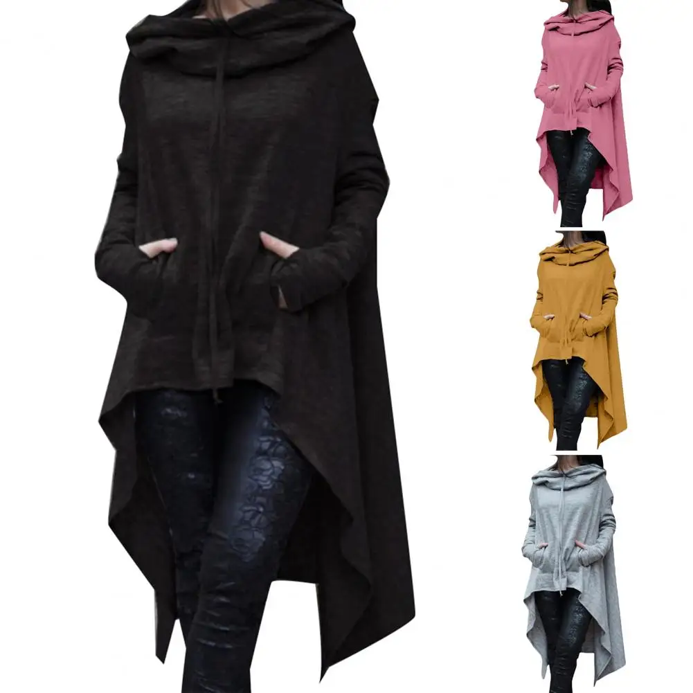 

Fashion Hoodie Stylish Solid Color Long Sleeve Fishtail Solid Color Sweatershirt Cotton Long Sweatershirt for Women