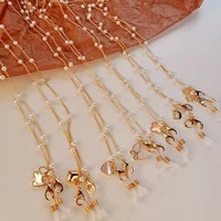 butterfly pearls women jewelry glasses chain mask accessories heart shape sunglasses fashion lanyard golden letters luxury cute