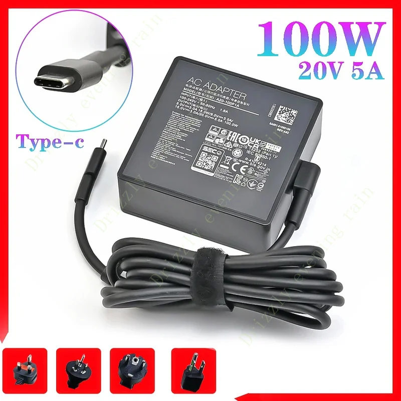 A20-100P1A 20 В 5 А 100 Вт USB Type-C USB-CPD быстрый адаптер переменного тока для ноутбука